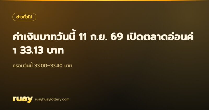 ค่าเงินบาทวันนี้